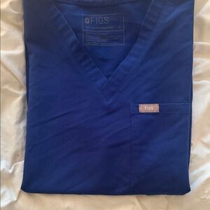 Figs Electric Blue Catarina Scrub Top, Medium